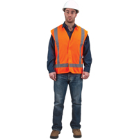 Veste de s&eacute;curit&eacute; pour la circulation, Orange haute visibilit&eacute;, Moyen, Polyester Pathway Supply LP
