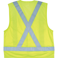 Traffic Safety Vest, High Visibility Lime-Yellow, Large, Polyester Pathway Supply LP