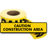Rubans standards pour barricades, Anglais, 3" la x 1000' lo, 2 mils, Noir sur jaune Pathway Supply LP
