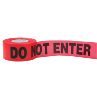 Rubans standards pour barricades, Anglais, 3" la x 1000' lo, 2 mils, Rouge Pathway Supply LP