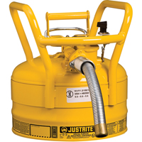D.O.T. AccuFlow Safety Cans, Type II, Steel, 2.5 US gal., Yellow, FM Approved Pathway Supply LP