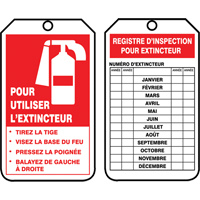 &eacute;tiquettes de s&eacute;curit&eacute; d'inspection et de contr&ocirc;le de l'&eacute;tat de l'&eacute;quipement, Plastique, 3-1/8" la x 5-7/8" h, Français Pathway Supply LP
