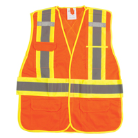 CSA Compliant High Visibility Surveyor Vest, High Visibility Orange, X-Large, Polyester Pathway Supply LP