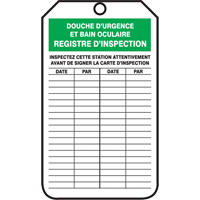&eacute;tiquettes de s&eacute;curit&eacute; d'inspection et de contr&ocirc;le de l'&eacute;tat de l'&eacute;quipement, Papier cartonn&eacute;, 3-1/8" la x 5-7/8" h, Français Pathway Supply LP