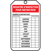 &eacute;tiquettes de s&eacute;curit&eacute; d'inspection et de contr&ocirc;le de l'&eacute;tat de l'&eacute;quipement, Plastique, 3-1/8" la x 5-7/8" h, Français Pathway Supply LP