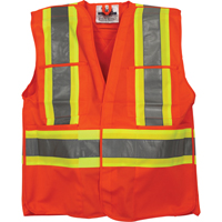 Traffic Safety Vest, High Visibility Orange, Medium/Small, Polyester Pathway Supply LP