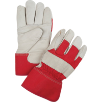 Gants d'ajusteur rouge & blanc doubl&eacute;s pour l'hiver, Grand, Paume en Cuir fleur de vache, Doublure en Boa Pathway Supply LP