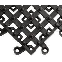 ErgoDeck&reg; Matting With Integrated No-Slip Cleats No. 553, PVC, 1-1/2' W x 1-1/2' L, 7/8" Thick, Black Pathway Supply LP