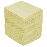 Industrial-Grade Fine Fibre Sorbent Pads, Hazmat, 15" x 17", 40 gal. Absorbancy Pathway Supply LP
