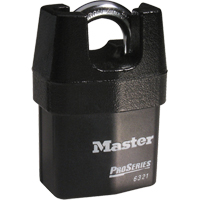 ProSeries&reg; Shrouded Padlock, Black, Keyed Different, Laminated Steel, 2-3/8" Width Pathway Supply LP