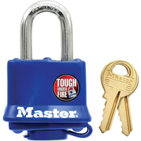 Weather-Resistant Padlock, Blue, Keyed Different, Laminated Steel, 1-9/16" Width Pathway Supply LP