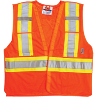 Traffic Safety Vest, High Visibility Orange, Large/X-Large, Polyester Pathway Supply LP