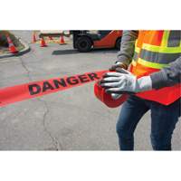 Ruban pour barricade Danger, Bilingue, 3" la x 1000' lo, 1,5 mil, Noir/rouge Pathway Supply LP
