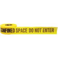 Barricade Tape, English, 3" W x 1000' L, 3 mils, Black on Yellow Pathway Supply LP