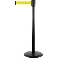Montant pour barri&egrave;re Slimline TensaBarrier, Acier, 38" h, Ruban Jaune, Longueur du ruban 7,5' Pathway Supply LP