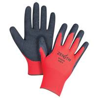 Black & Red Crinkle Grip Coated Gloves, 9/Large, Rubber Latex Coating, 13 Gauge, Polyester Shell Pathway Supply LP