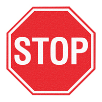 "Stop" Floor Sign, Adhesive, English with Pictogram Pathway Supply LP