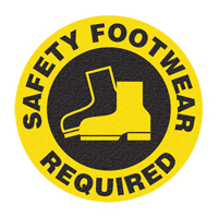 "Safety Footwear" Floor Sign, Adhesive, English with Pictogram Pathway Supply LP