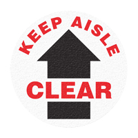 "Keep Aisle Clear" Floor Sign, Adhesive, English with Pictogram Pathway Supply LP