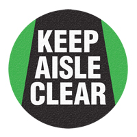 "Keep Aisle Clear" Floor Sign, Adhesive, English with Pictogram Pathway Supply LP