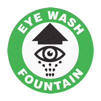"Eye Wash Fountain" Floor Sign, Adhesive, English with Pictogram Pathway Supply LP