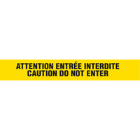 Barricade Tape, Bilingual, 3" W x 1000' L, 3 mils, Black on Yellow Pathway Supply LP