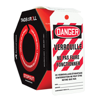 &eacute;tiquettes de s&eacute;curit&eacute; en rouleaux, Plastique, 3" la x 6-1/4" h, Français Pathway Supply LP