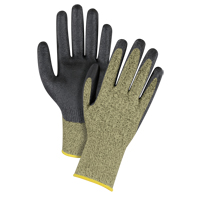 Gants &eacute;lastiques sans coutures r&eacute;sistants &agrave; la coupe noir & jaune, Taille 2T-Grand/11, Calibre 13, Rev&ecirc;tement Mousse de nitrile, Enveloppe en Aramide, ASTM ANSI niveau A6 Pathway Supply LP
