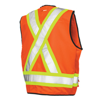 Surveyor Safety Vest, High Visibility Orange, Large, Polyester Pathway Supply LP