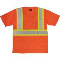 T-shirt de s&eacute;curit&eacute; avec poche &agrave; manches courtes, Polyester, Grand, Orange haute visibilit&eacute; Pathway Supply LP