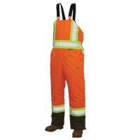 Lined Safety Overalls, Polyester/Polyurethane, Large, High Visibility Orange Pathway Supply LP