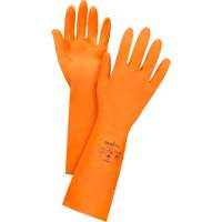 Orange Chemical-Resistant Gloves, Size 7, 13" L, Latex, Flock-Lined Inner Lining, 28-mil Pathway Supply LP