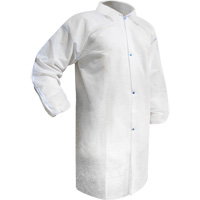 Disposable Lab Coat, Polypropylene, White, Medium Pathway Supply LP