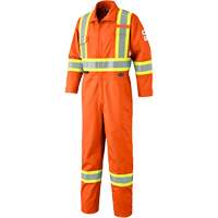 7702 FR Hi-Vis Safety Coveralls, Size 36, Orange Pathway Supply LP