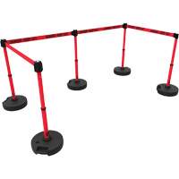 PLUS Barrier Post Set X5, Plastic, 42" H, Red Tape, 15' Tape Length Pathway Supply LP