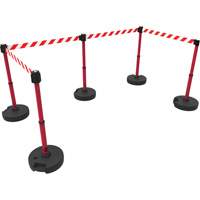 PLUS Barrier Post Set X5, Plastic, 42" H, Red Tape, 15' Tape Length Pathway Supply LP