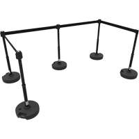 PLUS Barrier Post Set X5, Plastic, 42" H, Black Tape, 15' Tape Length Pathway Supply LP