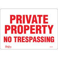 "Private Property" Sign, 7" x 10", Vinyl, English Pathway Supply LP