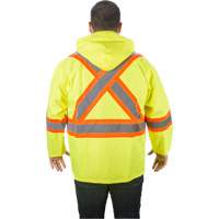 RZ1000 Rain Jacket, Polyester, Small, High Visibility Lime-Yellow Pathway Supply LP