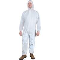 Hooded Coveralls, Medium, White, Microporous Pathway Supply LP
