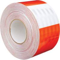 High Intensity Prismatic Grade Barricade Sheeting, 4" W x 150' L, 19 mils, Orange and White Pathway Supply LP
