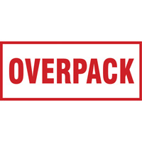 "Overpack" Handling Labels, 6" L x 2-1/2" W, Red on White SGQ528 | Pathway Supply LP