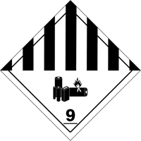 DOT Hazardous Material Handling Labels, 4" L x 4" W, Black on White SGQ530 | Pathway Supply LP