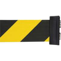 Wall Mount Barrier with Magnetic Tape, Steel, Screw Mount, 7', Black and Yellow Tape Pathway Supply LP