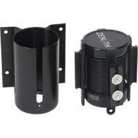 Wall Mount Barrier with Magnetic Tape, Steel, Screw Mount, 7', Black Tape Pathway Supply LP