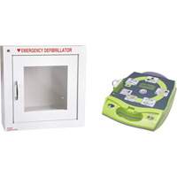 AED Plus&reg; Defibrillator with Alarmed Flush Wall Cabinet, Automatic, English, Class 4 Pathway Supply LP