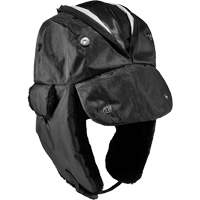 N-Ferno&reg; Zippered Trapper Hat, Polyurethane/Satin Lining, Medium/Small, Black Pathway Supply LP