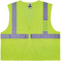 Gilet de s&eacute;curit&eacute; auto-extinguible GloWear 8256Z, Jaune lime haute visibilit&eacute;, Moyen/Petit, Polyester Pathway Supply LP