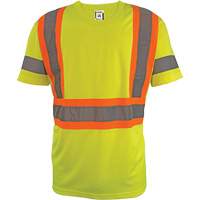 Short Sleeve Safety T-Shirt, Polyester, 2X-Large, High Visibility Lime-Yellow Pathway Supply LP