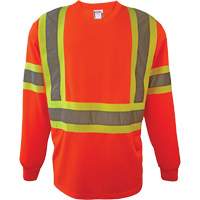 Long Sleeve Safety Shirt, Polyester, 2X-Large, High Visibility Orange Pathway Supply LP